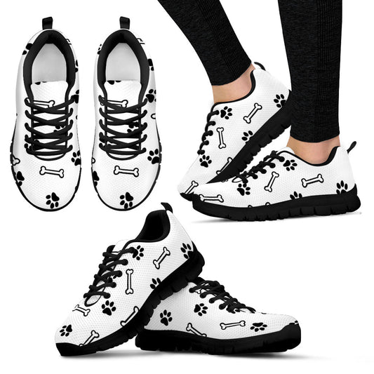 Paw prints and bone Women's Sneakers