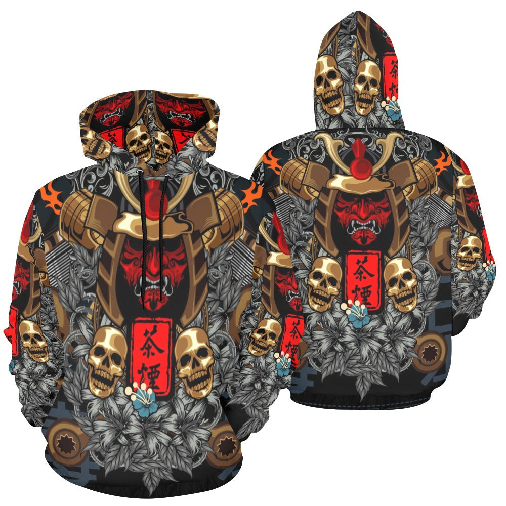 Japanese Samurai Cyborg Armor All Over Print Hoodie