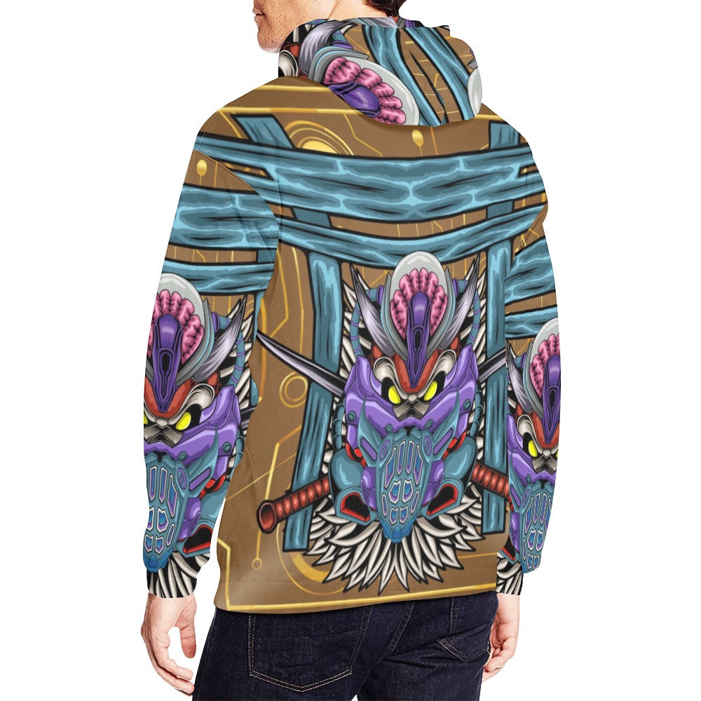 Evil Samurai Alien Robot All Over Print Hoodie