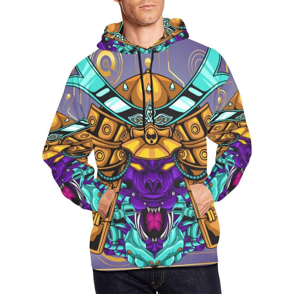 Japanese Mecha Samurai All Over Print Hoodie