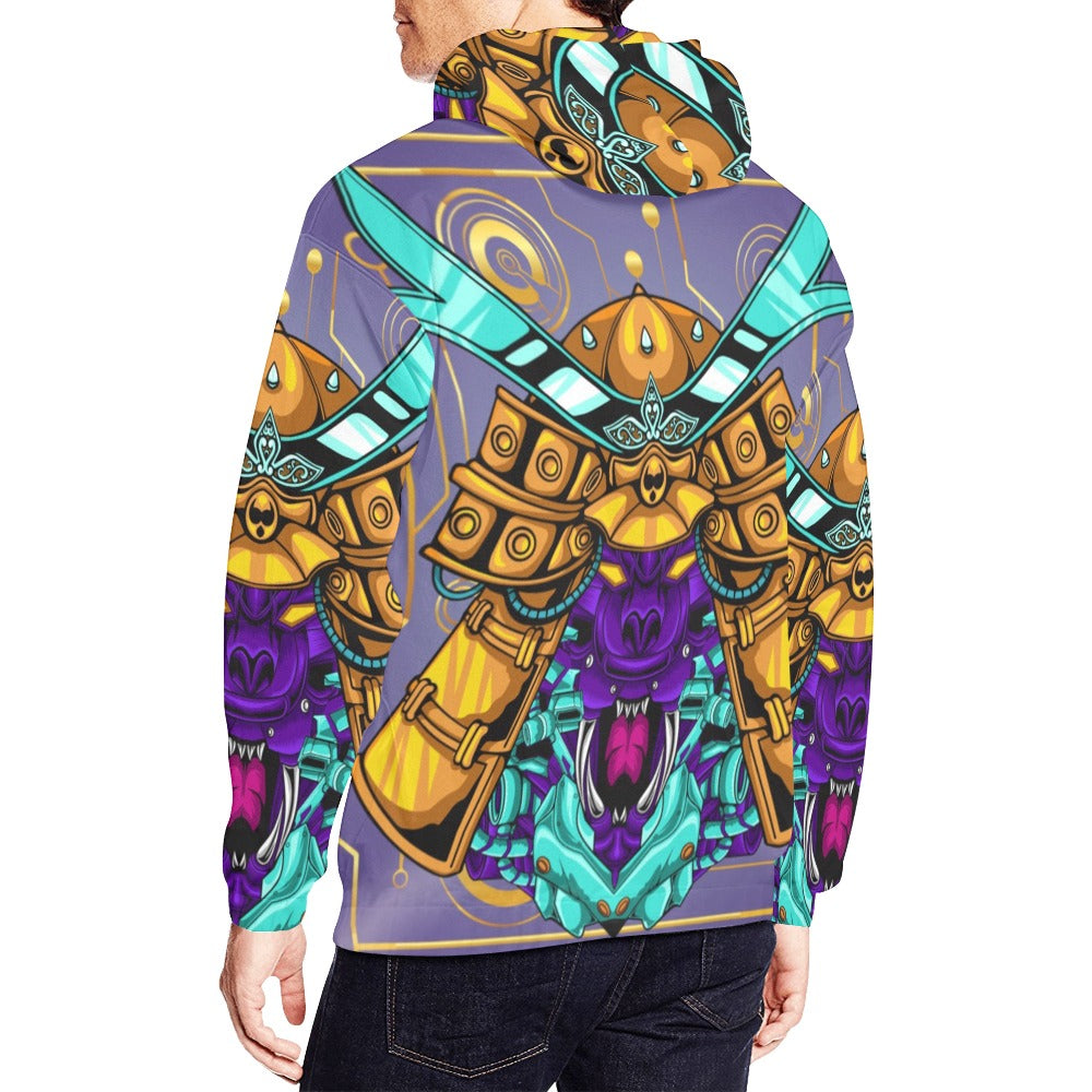 Japanese Mecha Samurai All Over Print Hoodie