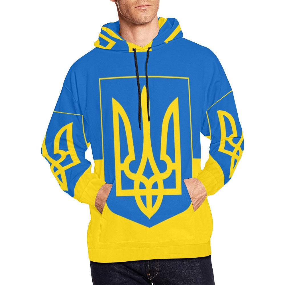 Flag And Coat Of Arms Of Ukraine All Over Print Hoodie