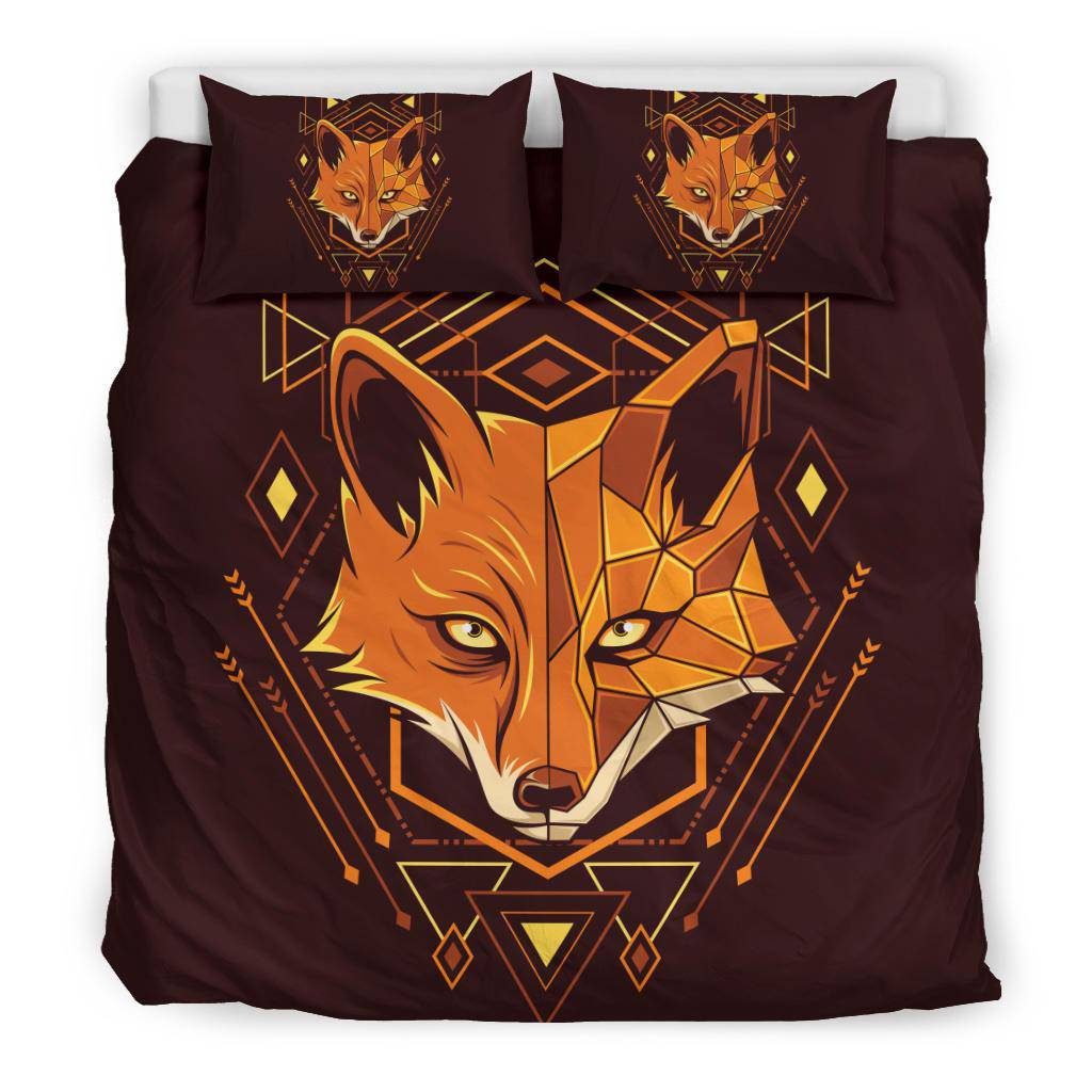 Ornamental Art Fox Head Geometry Bedding Set - Top Content | POD Collection | Free Shipping