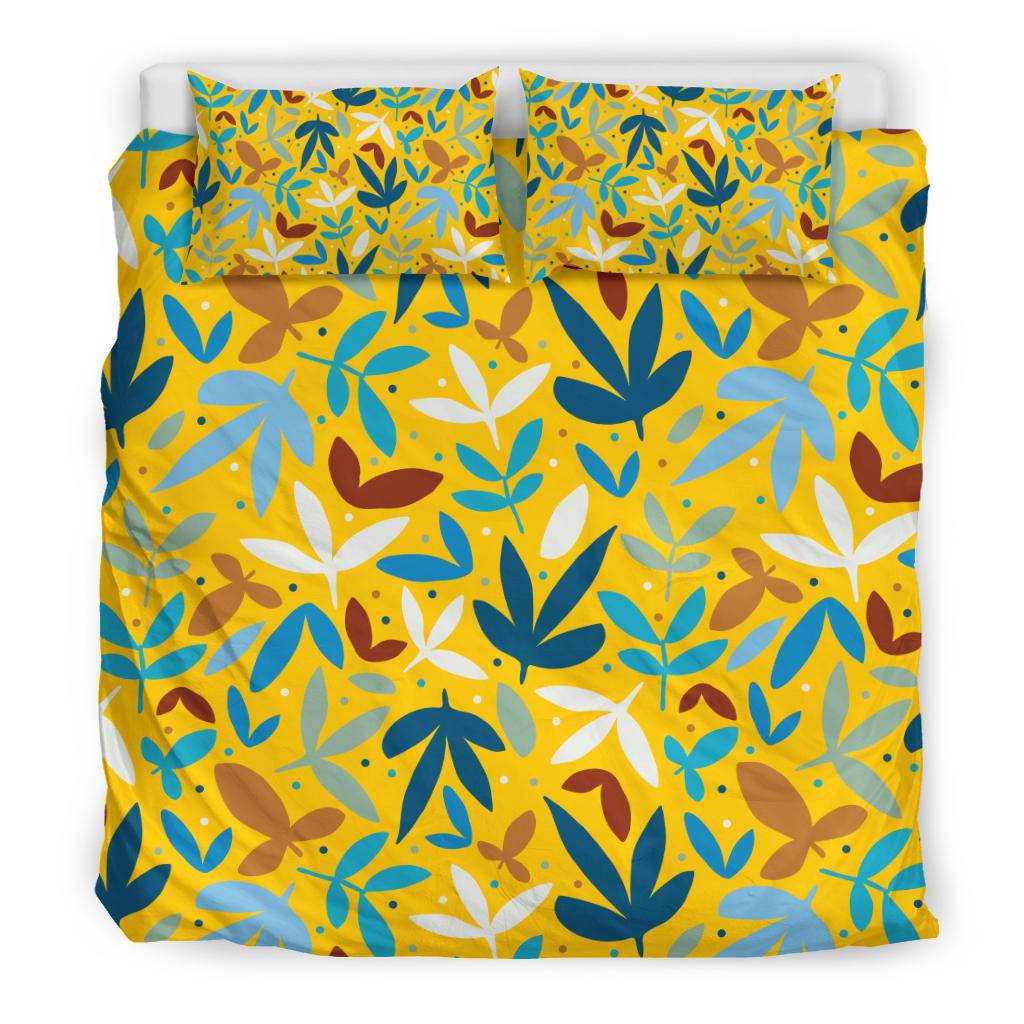 Colorful Autumn Leaves Yellow Bedding Set - Top Content | POD Collection | Free Shipping