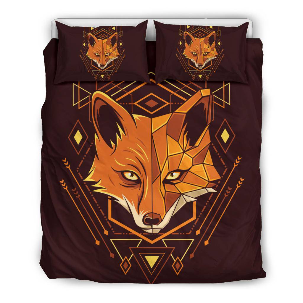 Ornamental Art Fox Head Geometry Bedding Set - Top Content | POD Collection | Free Shipping