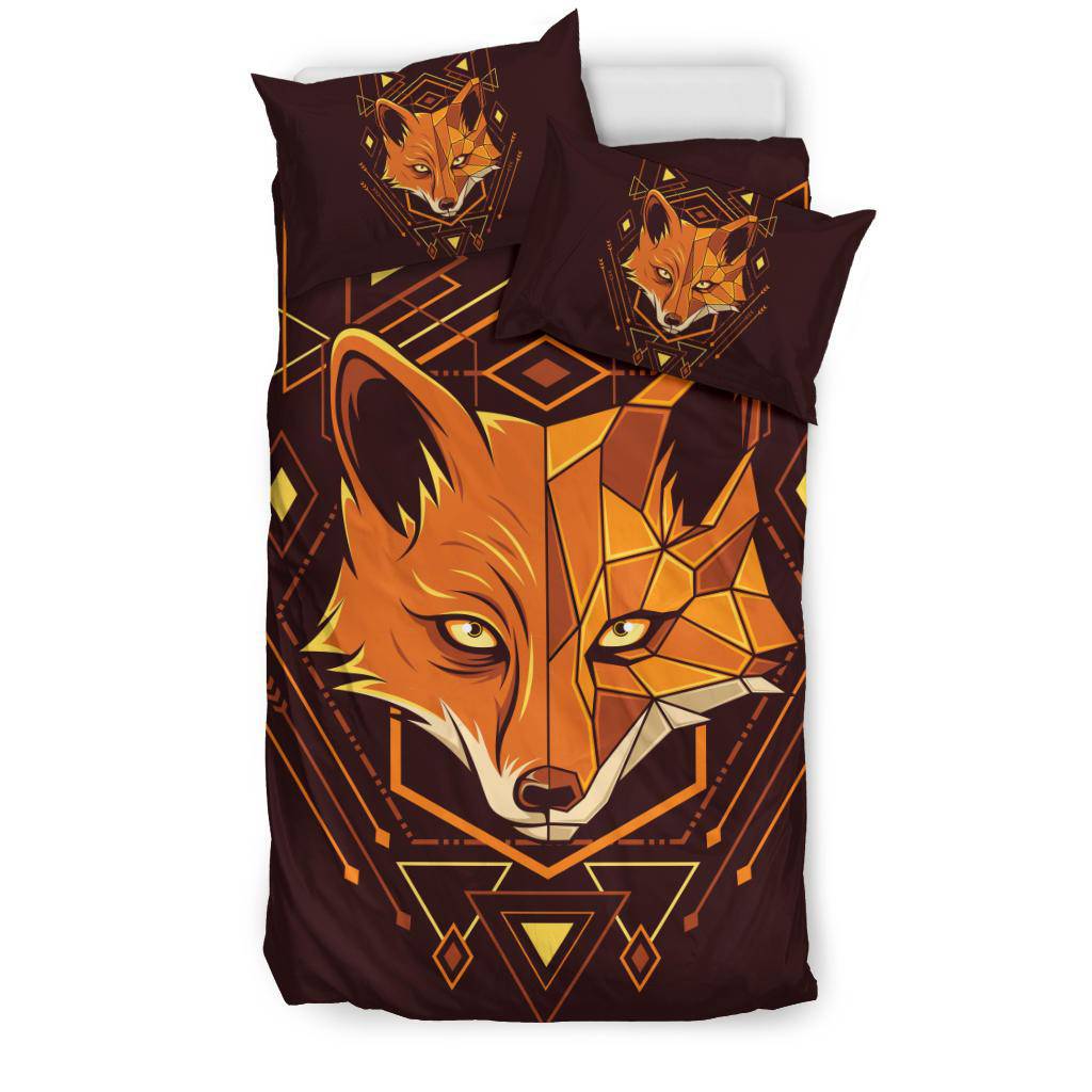 Ornamental Art Fox Head Geometry Bedding Set - Top Content | POD Collection | Free Shipping