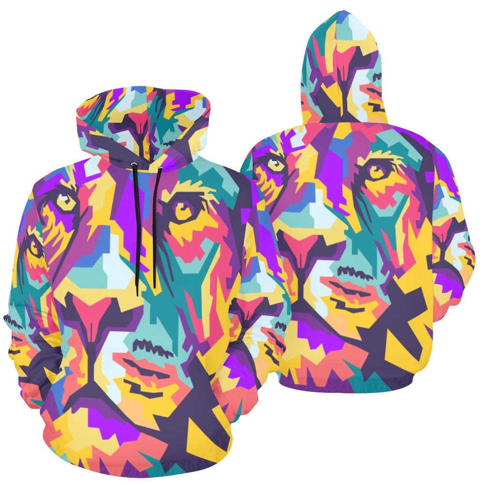 Lion Head Wpap Style All Over Print Hoodie