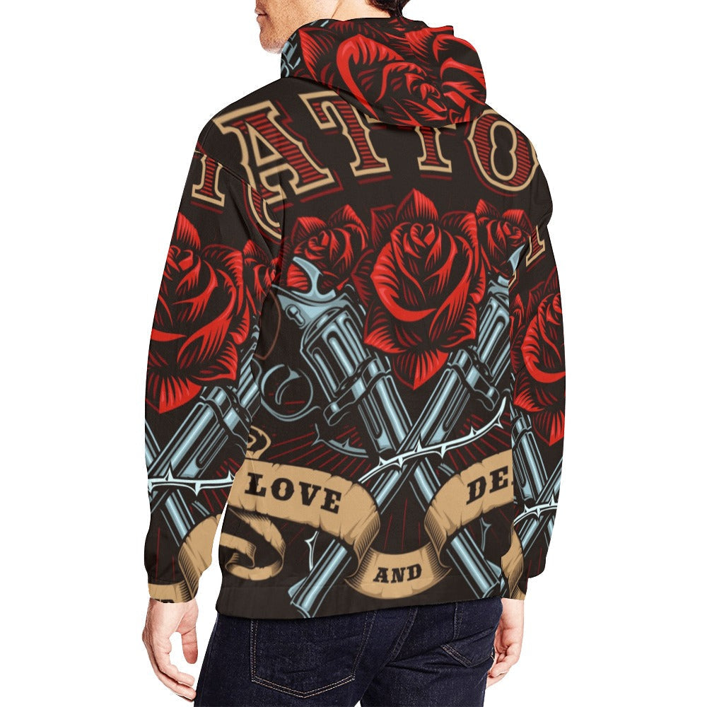 Guns Roses Tattoo All Over Print Hoodie