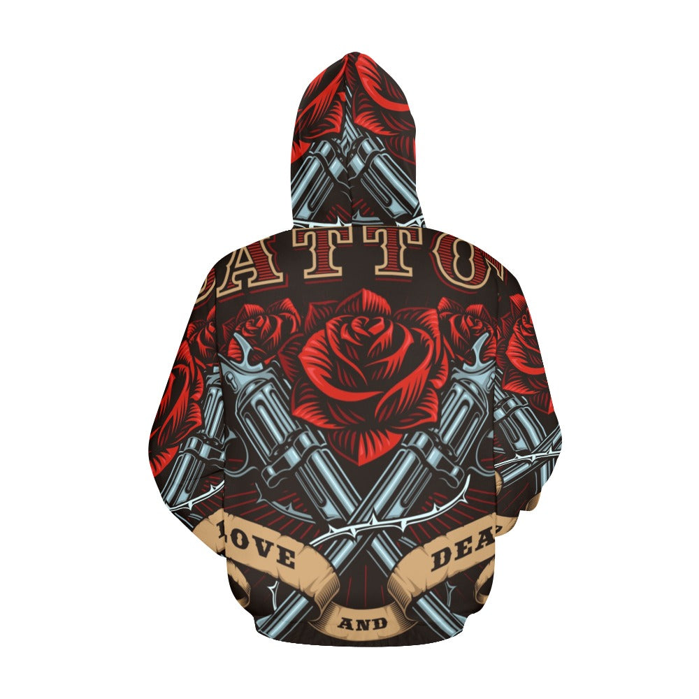 Guns Roses Tattoo All Over Print Hoodie