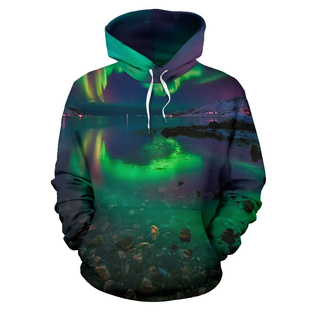 Northern Lights All Over Print Zip Up Unisex Hoodie - Top Content | POD Collection | Free Shipping