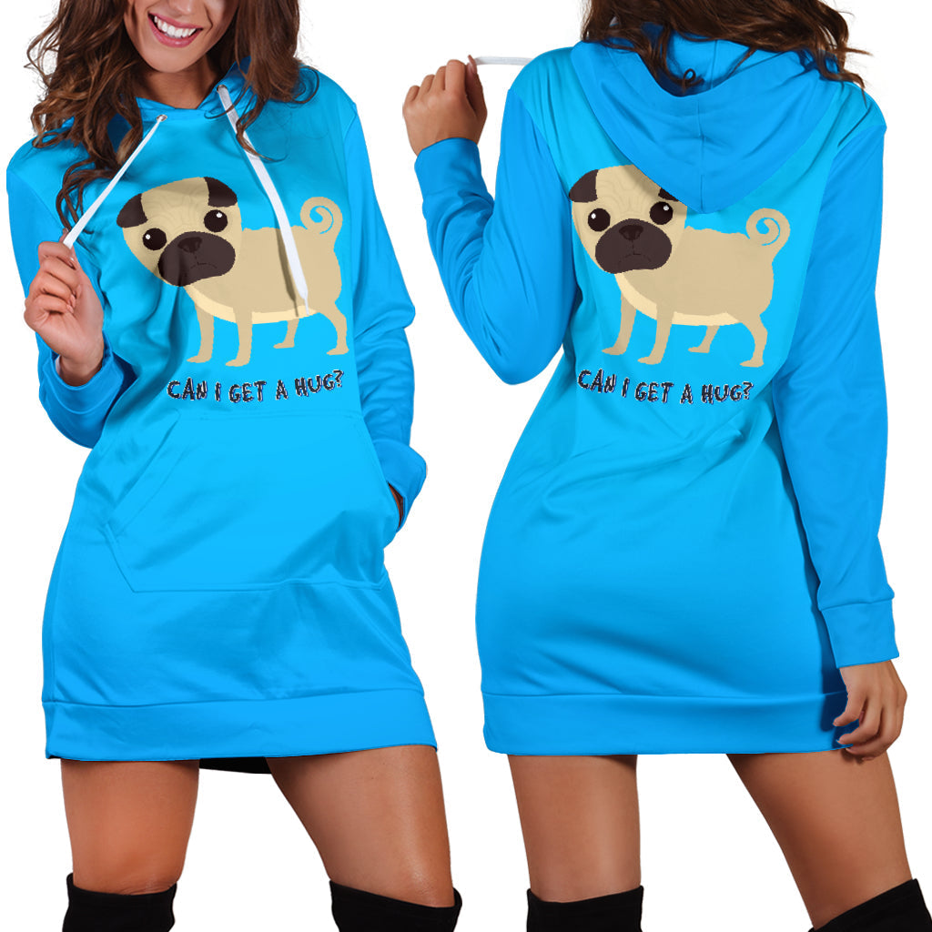 Can I Get A Hug Pug Hoodie Dress