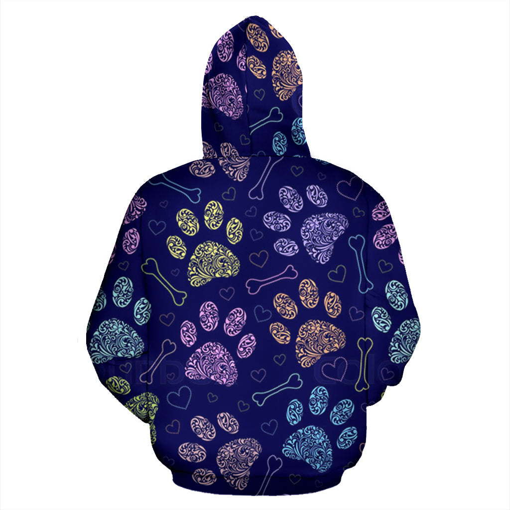 Paw print all over print hoodie - Top Content | POD Collection | Free Shipping