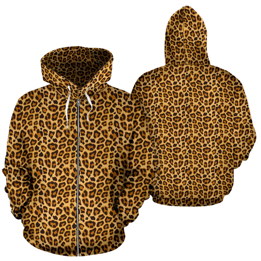 Leopard Zip-Up Hoodie