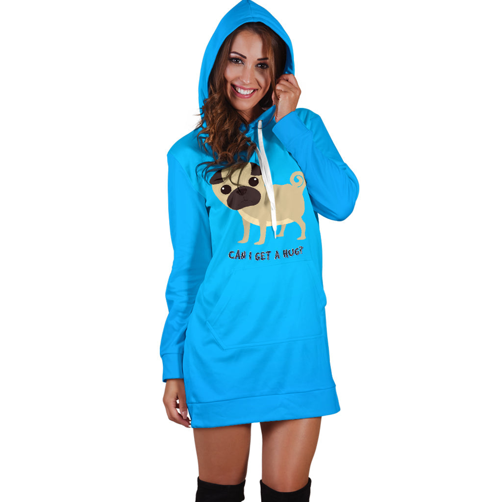 Can I Get A Hug Pug Hoodie Dress