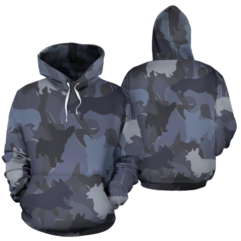 Corgi Dark Blue Hoodie