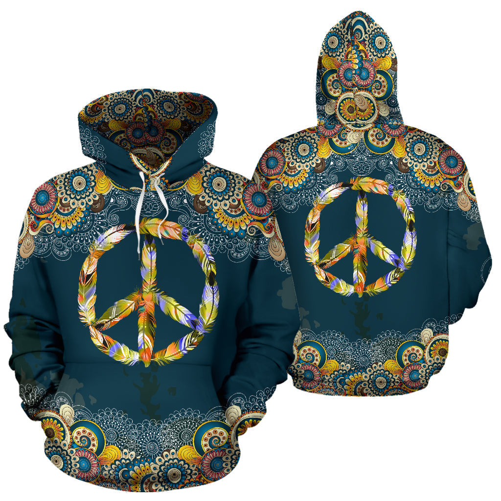 Feather Peace Mandala Hoodie