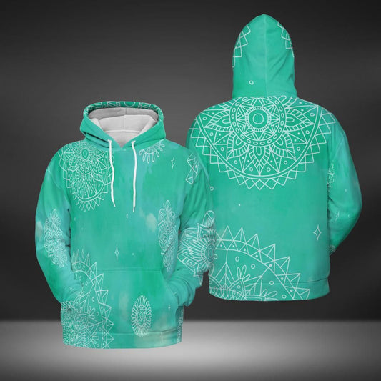 Mandalas Full Green Hoodie